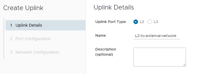 Uplink Details page
